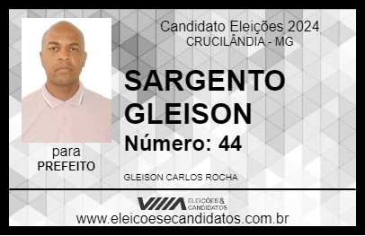 Candidato SARGENTO GLEISON 2024 - CRUCILÂNDIA - Eleições