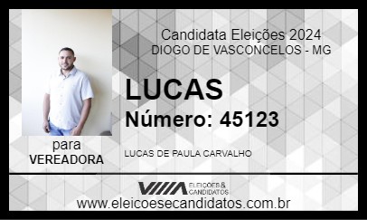 Candidato LUCAS 2024 - DIOGO DE VASCONCELOS - Eleições