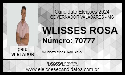 Candidato WLISSES ROSA 2024 - GOVERNADOR VALADARES - Eleições