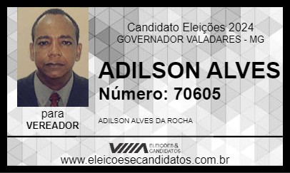 Candidato ADILSON ALVES 2024 - GOVERNADOR VALADARES - Eleições