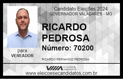 Candidato RICARDO PEDROSA 2024 - GOVERNADOR VALADARES - Eleições