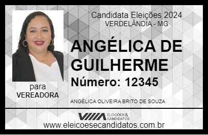 Candidato ANGÉLICA DE GUILHERME 2024 - VERDELÂNDIA - Eleições