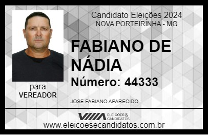 Candidato FABIANO DE NÁDIA 2024 - NOVA PORTEIRINHA - Eleições