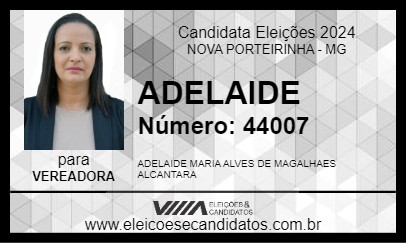 Candidato ADELAIDE 2024 - NOVA PORTEIRINHA - Eleições