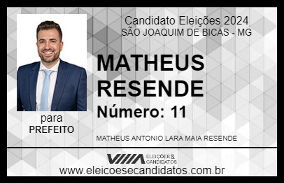 Candidato MATHEUS RESENDE 2024 - SÃO JOAQUIM DE BICAS - Eleições