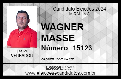 Candidato WAGNER MASSE 2024 - MIRAÍ - Eleições