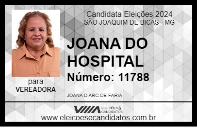 Candidato JOANA DO HOSPITAL 2024 - SÃO JOAQUIM DE BICAS - Eleições