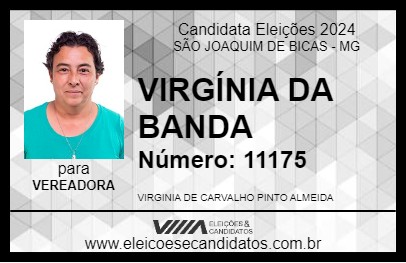 Candidato VIRGÍNIA DA BANDA 2024 - SÃO JOAQUIM DE BICAS - Eleições