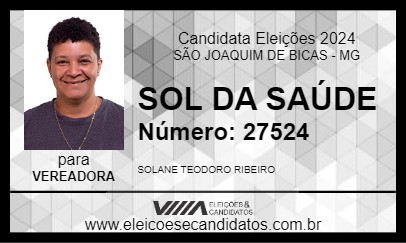 Candidato SOL DA SAÚDE 2024 - SÃO JOAQUIM DE BICAS - Eleições