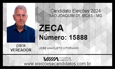 Candidato ZECA 2024 - SÃO JOAQUIM DE BICAS - Eleições