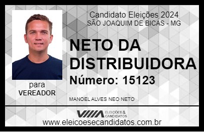 Candidato NETO DA DISTRIBUIDORA 2024 - SÃO JOAQUIM DE BICAS - Eleições