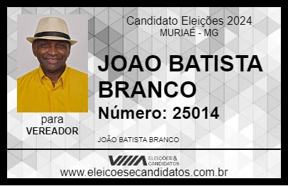 Candidato CARTEIRO JOÃO BRANCO 2024 - MURIAÉ - Eleições