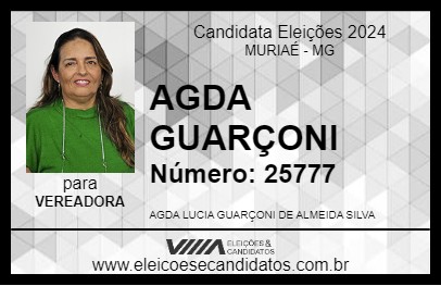 Candidato AGDA GUARÇONI 2024 - MURIAÉ - Eleições