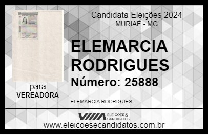 Candidato ELEMARCIA RODRIGUES 2024 - MURIAÉ - Eleições