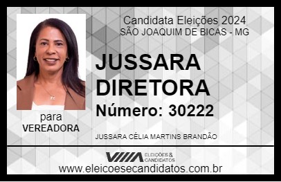 Candidato JUSSARA DIRETORA 2024 - SÃO JOAQUIM DE BICAS - Eleições