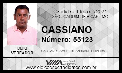 Candidato CASSIANO 2024 - SÃO JOAQUIM DE BICAS - Eleições