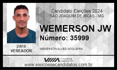 Candidato WEMERSON JW 2024 - SÃO JOAQUIM DE BICAS - Eleições