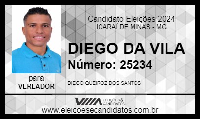 Candidato DIEGO DA VILA 2024 - ICARAÍ DE MINAS - Eleições