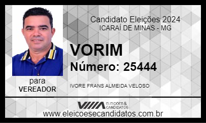 Candidato VORIM 2024 - ICARAÍ DE MINAS - Eleições