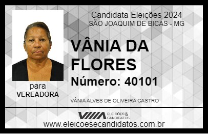 Candidato VÂNIA DA FLORES 2024 - SÃO JOAQUIM DE BICAS - Eleições