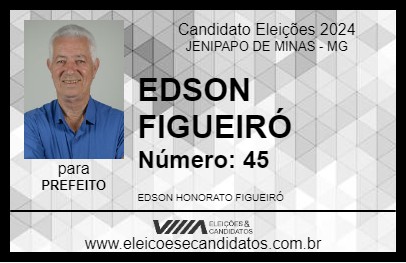 Candidato EDSON FIGUEIRÓ 2024 - JENIPAPO DE MINAS - Eleições