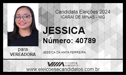 Candidato JESSICA 2024 - ICARAÍ DE MINAS - Eleições