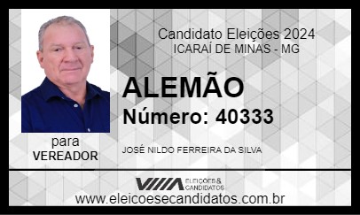 Candidato ALEMÃO 2024 - ICARAÍ DE MINAS - Eleições