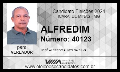 Candidato ALFREDIM 2024 - ICARAÍ DE MINAS - Eleições