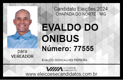 Candidato EVALDO DO ONIBUS 2024 - CHAPADA DO NORTE - Eleições