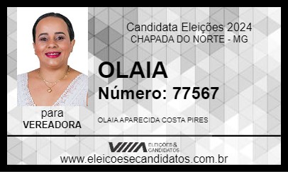 Candidato OLAIA 2024 - CHAPADA DO NORTE - Eleições