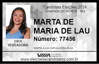 Candidato MARTA DE MARIA DE LAU 2024 - CHAPADA DO NORTE - Eleições