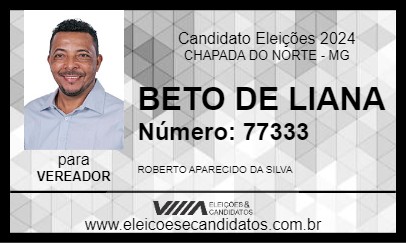 Candidato BETO DE LIANA 2024 - CHAPADA DO NORTE - Eleições