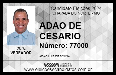 Candidato ADAO DE CESARIO 2024 - CHAPADA DO NORTE - Eleições