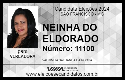 Candidato NEINHA DO ELDORADO 2024 - SÃO FRANCISCO - Eleições