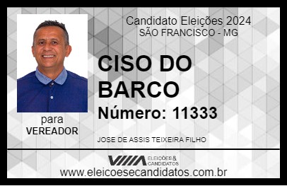 Candidato CISO DO BARCO 2024 - SÃO FRANCISCO - Eleições