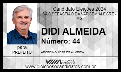 Candidato DIDI ALMEIDA 2024 - SÃO SEBASTIÃO DA VARGEM ALEGRE - Eleições