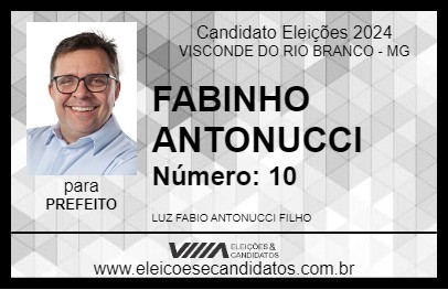 Candidato FABINHO ANTONUCCI 2024 - VISCONDE DO RIO BRANCO - Eleições