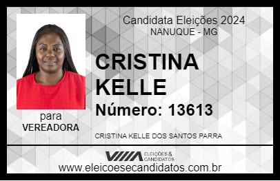 Candidato CRISTINA KELLE 2024 - NANUQUE - Eleições