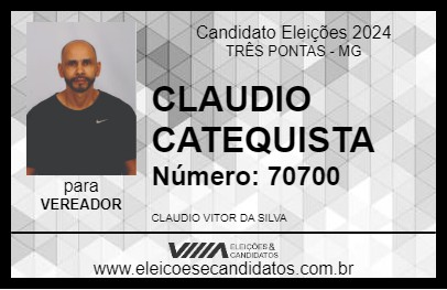 Candidato CLAUDIO CATEQUISTA 2024 - TRÊS PONTAS - Eleições