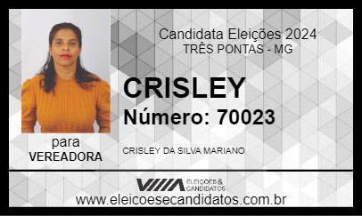 Candidato CRISLEY 2024 - TRÊS PONTAS - Eleições