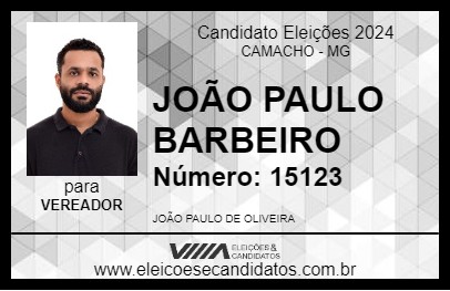 Candidato JOÃO PAULO BARBEIRO 2024 - CAMACHO - Eleições