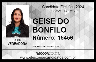 Candidato GEISE DO BONFILO 2024 - CAMACHO - Eleições