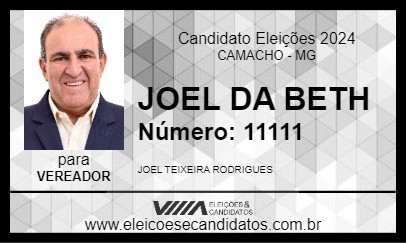 Candidato JOEL DA BETH 2024 - CAMACHO - Eleições