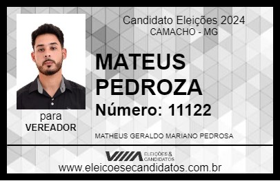 Candidato MATHEUS PEDROSA 2024 - CAMACHO - Eleições