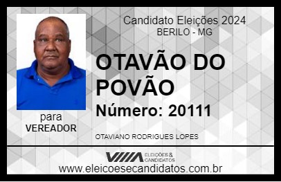 Candidato OTAVÃO DO POVÃO 2024 - BERILO - Eleições