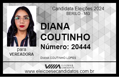 Candidato DIANA COUTINHO 2024 - BERILO - Eleições