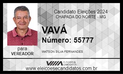 Candidato VAVÁ 2024 - CHAPADA DO NORTE - Eleições