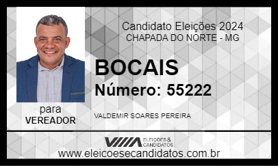 Candidato BOCAIS 2024 - CHAPADA DO NORTE - Eleições