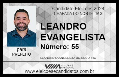 Candidato LEANDRO EVANGELISTA 2024 - CHAPADA DO NORTE - Eleições