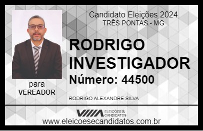 Candidato RODRIGO INVESTIGADOR 2024 - TRÊS PONTAS - Eleições